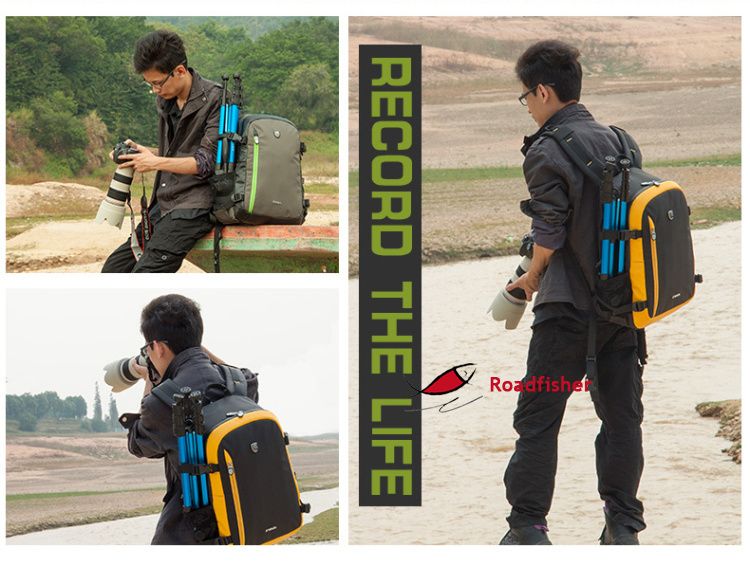 Waterproof SLR DSLR Travel Camera Backpack Laptop Bag Insert Canon