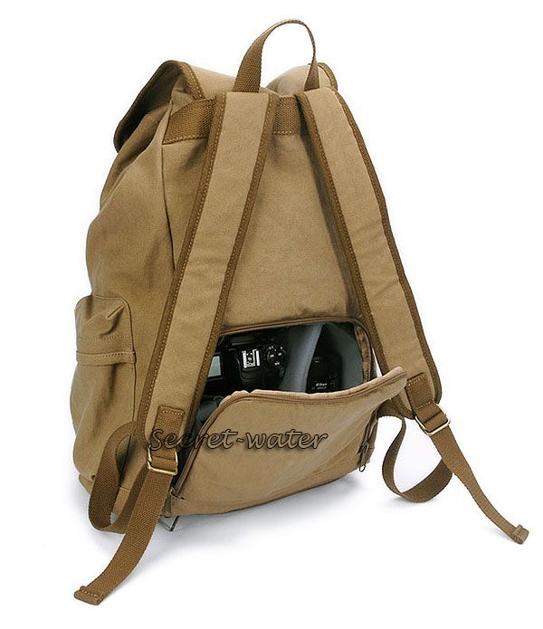 Waterproof Canvas DSLR SLR Camera Backpack Padded Insert Laptop Bag