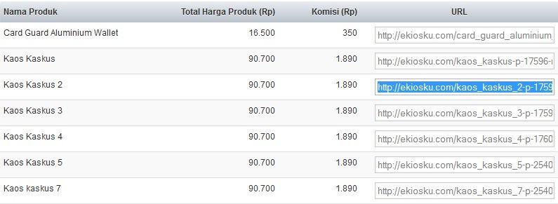 Harga & Komisi