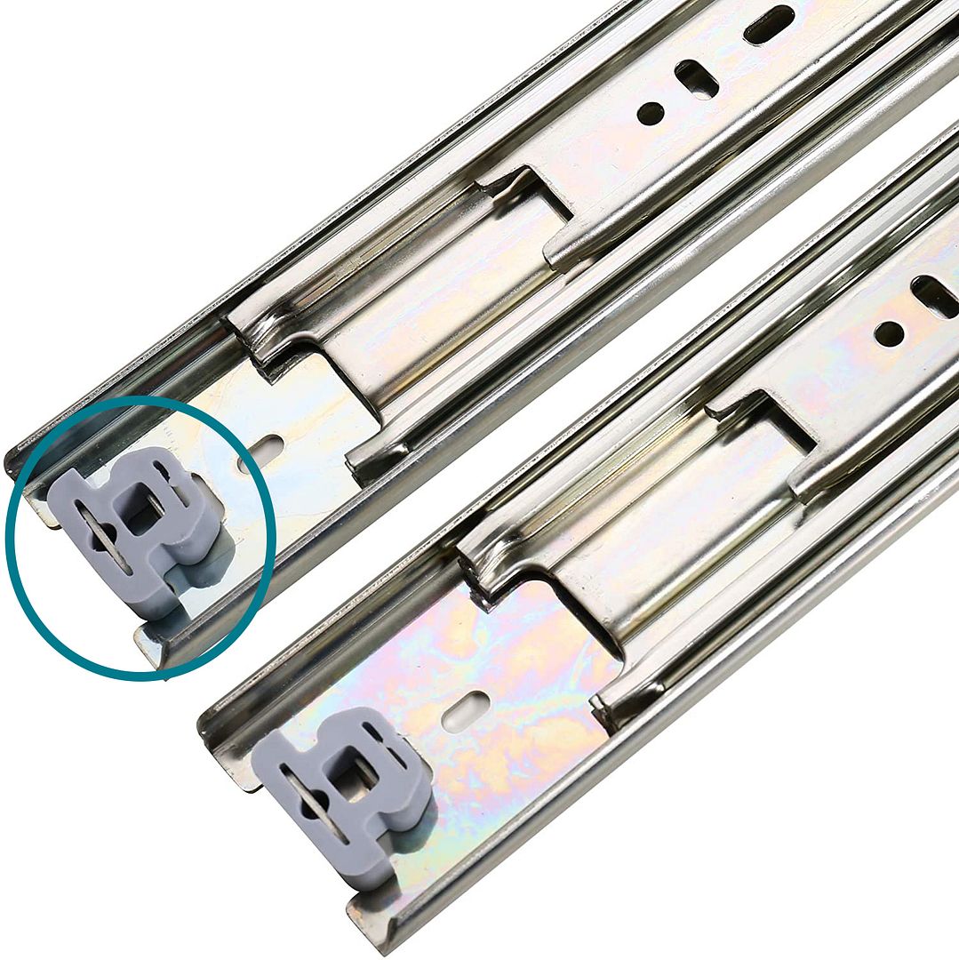 Drawer Slides 1 Pair 3Section Ball Bearing Full Extension Heavy Duty 2