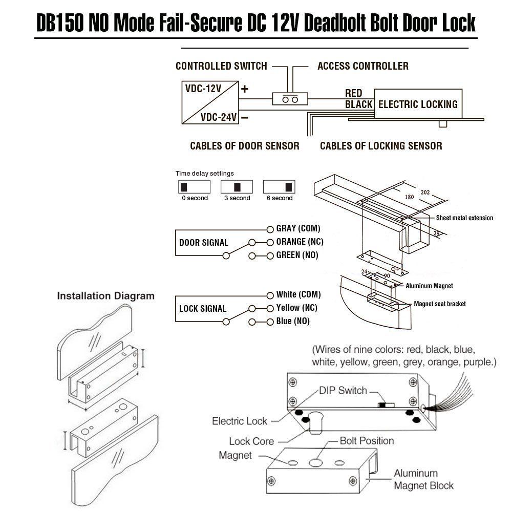 NO Mode Fail Secure DC 12V Deadbolt Electric Drop Bolt Time Open Wire Door Lock 6907224602413 | eBay